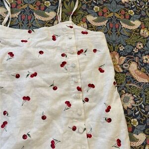 Abercrombie & Fitch White Dress with Red Cherry Print (romper)
